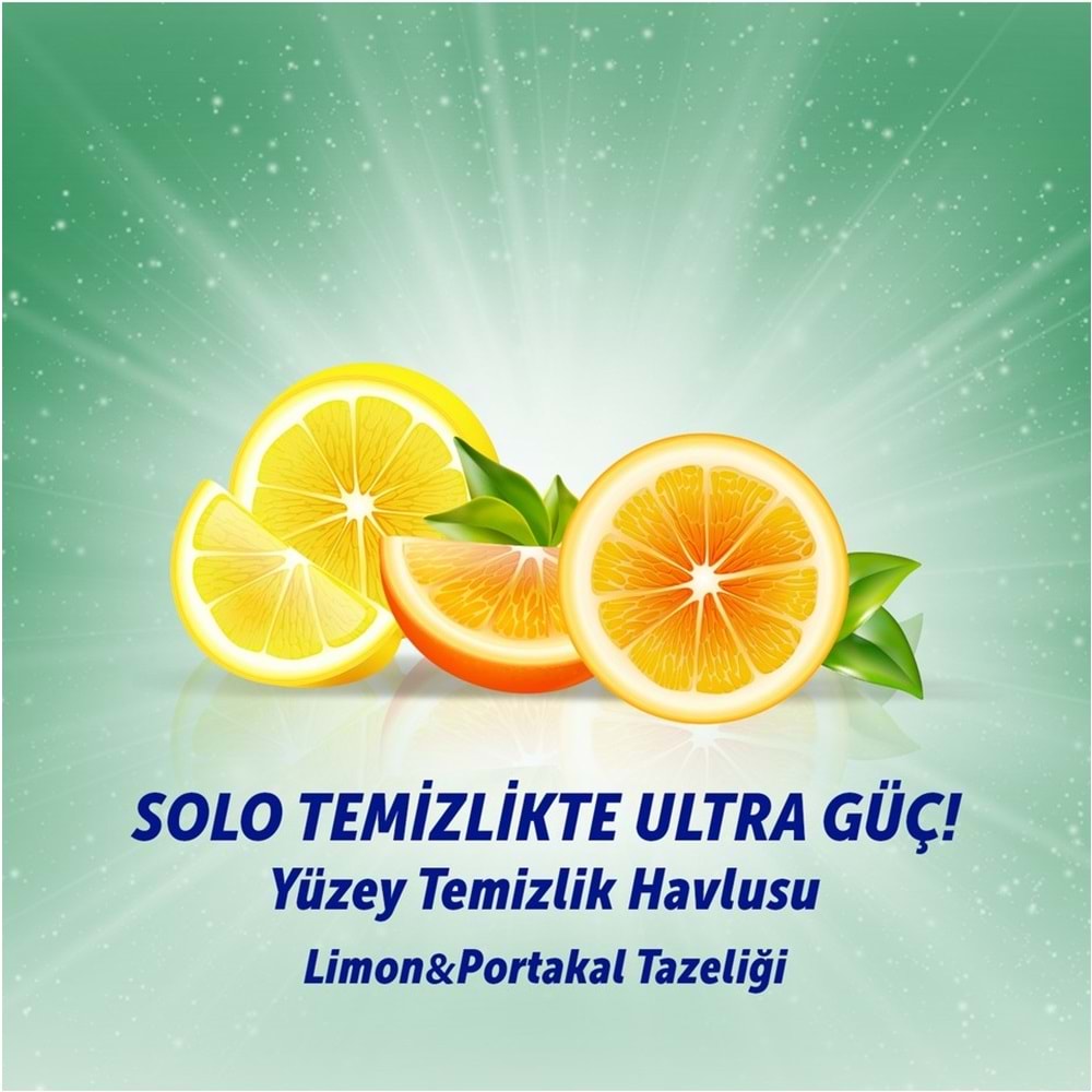 Solo Yüzey Temizlik Havlusu - Mendili 100 Yaprak Limon & Portakal Tazeliği Plastik Kapaklı