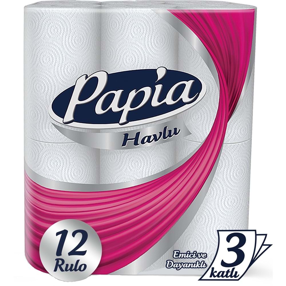 Papia kağıt Havlu 12 Li Pk (3 Katlı) Klasik
