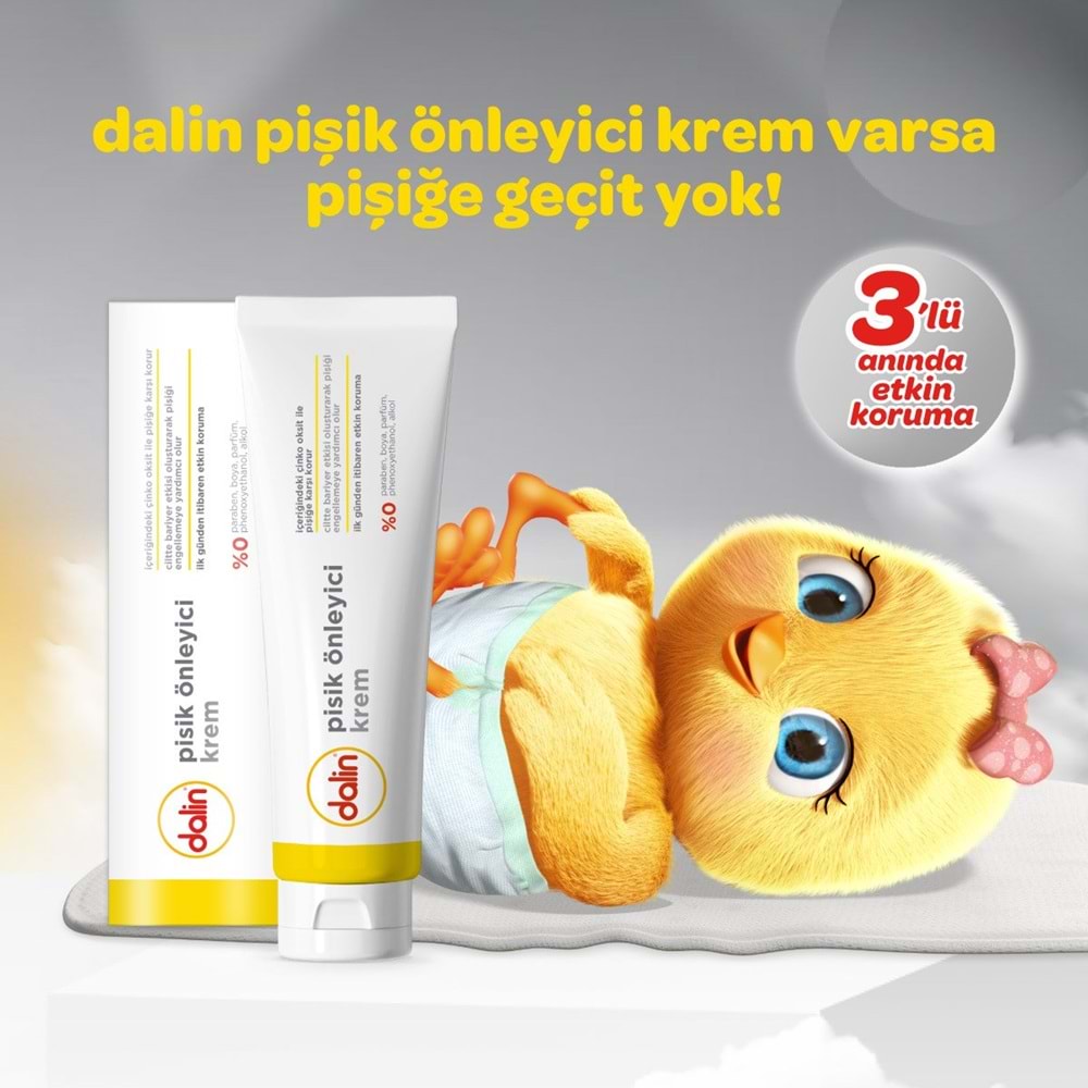 Dalin Pişik öneliyici Krem/Pişik Kremi 100ML (Bebekler İçin)