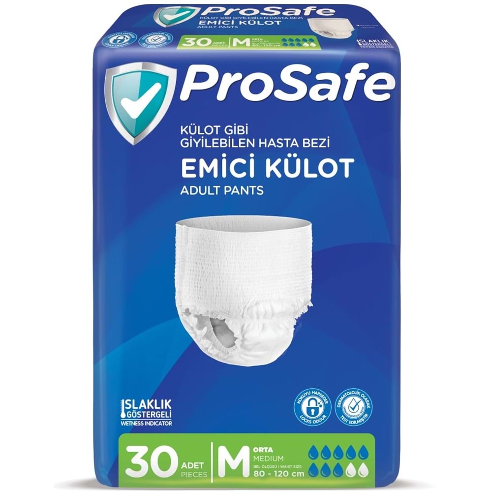 Prosafe Emici Külot Yetişkin Bezi M - Orta - Medium 30 Adet Tekli Pk