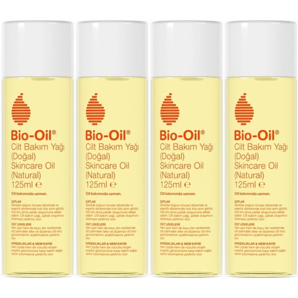 Bio-Oil %100 Natural Çatlak & Leke Karşıtı Nemlendirici Doğal Cilt Bakım Yağı 125ML (4 Lü Set)