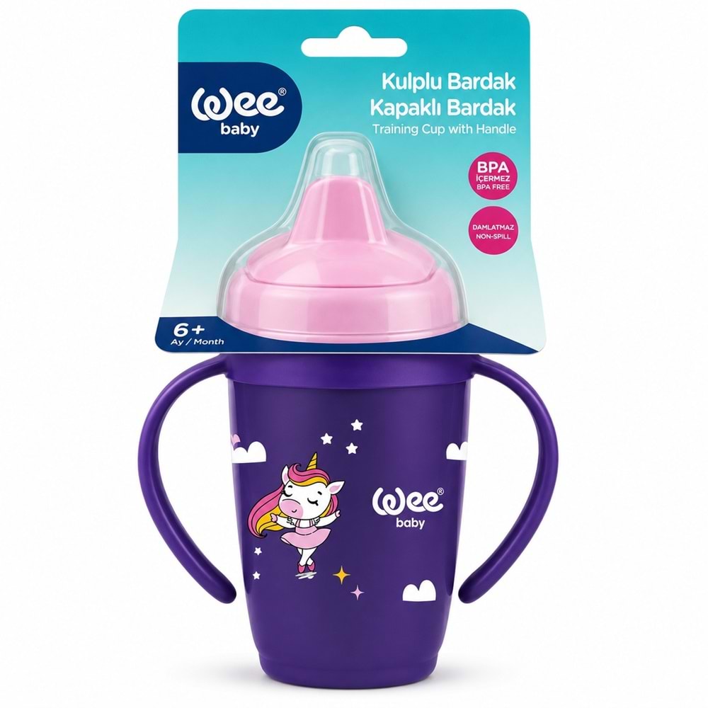 Wee Baby Friends Kulplu Pipetli Bardak 265 ML (Kod:339) Seçenekli