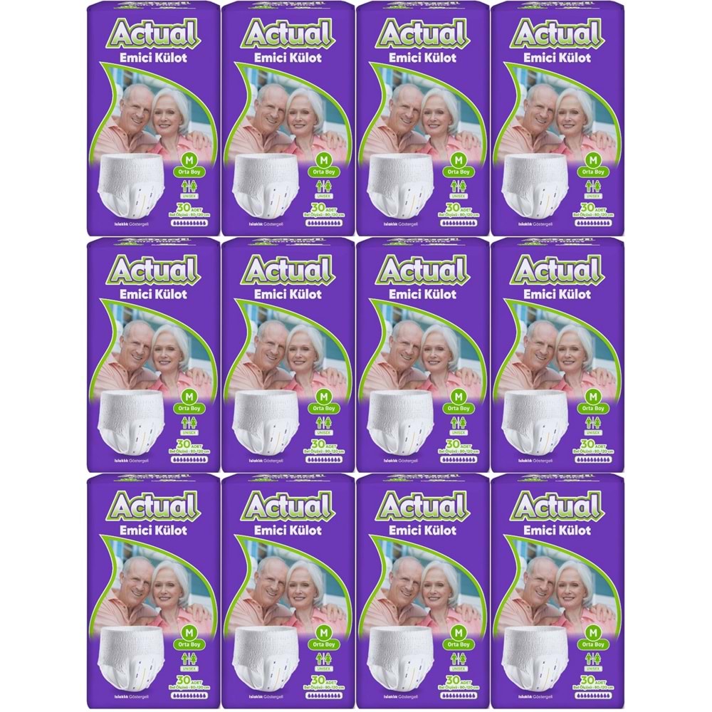 Actual Emici Külot Yetişkin Bezi M - Medium - Orta (Islaklık Göstergeli) 360 Adet