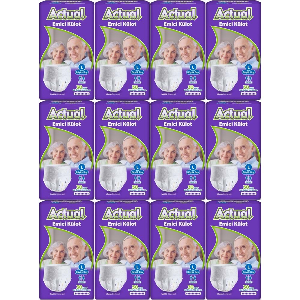 Actual Emici Külot Yetişkin Bezi L - Large - Büyük (Islaklık Göstergeli) 360 Adet