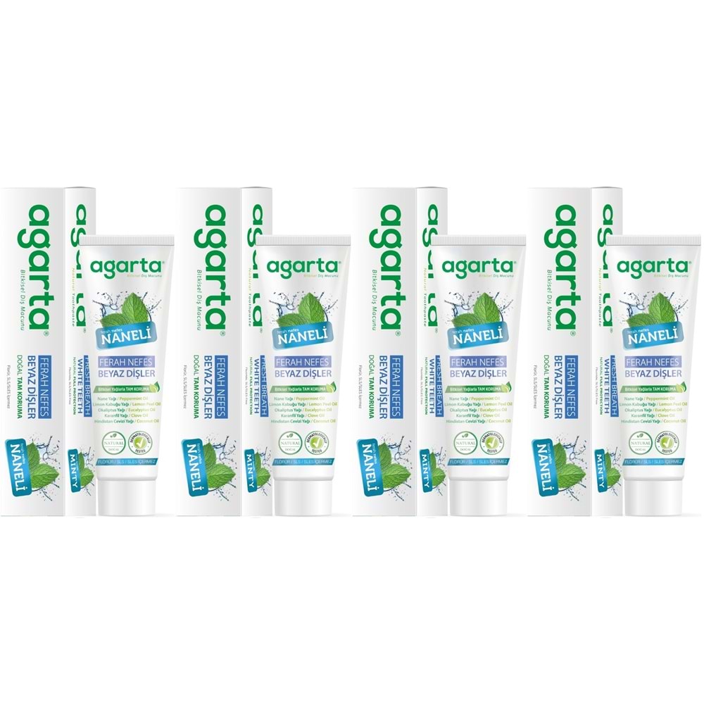 Agarta Doğal Diş Macunu 100ML Naneli (4 Lü Set)