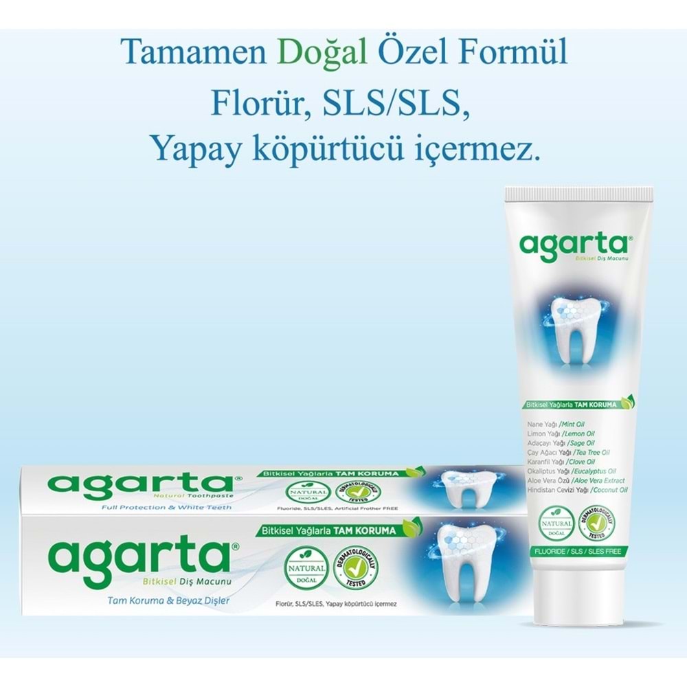 Agarta Doğal Diş Macunu 100ML Bitki Özlü (3 Lü Set)