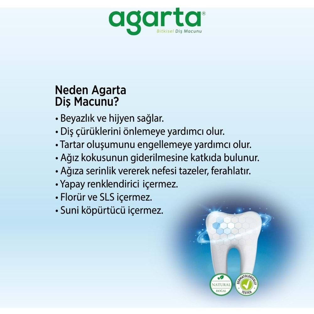 Agarta Doğal Diş Macunu 100ML Bitki Özlü (3 Lü Set)