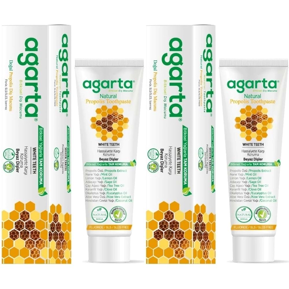 Agarta Doğal Diş Macunu 100ML Propolis (2 Li Set)