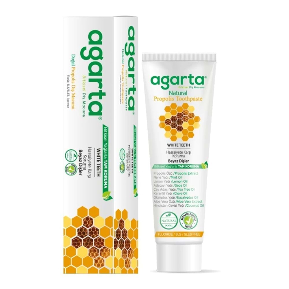Agarta Doğal Diş Macunu 100ML Propolis (2 Li Set)
