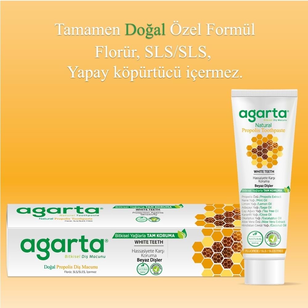 Agarta Doğal Diş Macunu 100ML Propolis (2 Li Set)