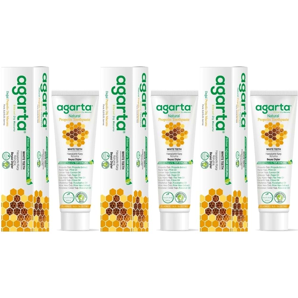 Agarta Doğal Diş Macunu 100ML Propolis (3 Lü Set)