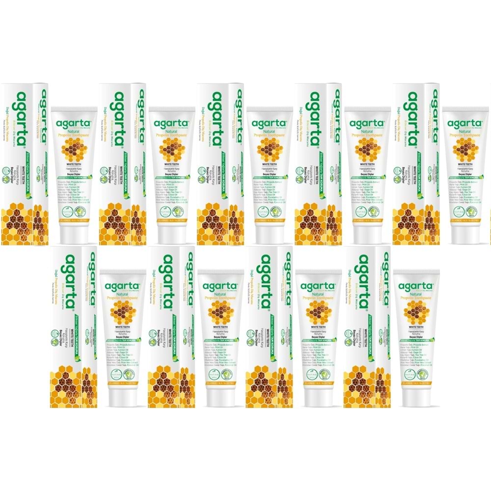 Agarta Doğal Diş Macunu 100ML Propolis (9 Lu Set)