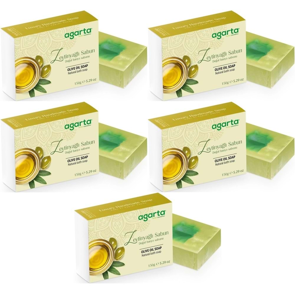 Agarta El Yapımı Doğal Sabun 150GR Zeytinyağlı (5 Li Set)