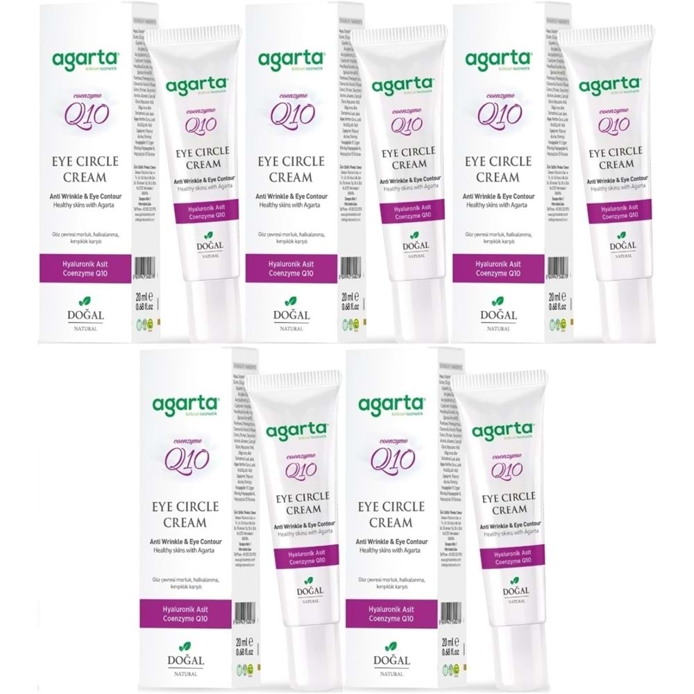 Agarta Doğal Göz Altı Kırışıklık ve Koyu Halka Yaşlandırma Karşıtı Antiaging Kremi 20 ML (5 Li Set)
