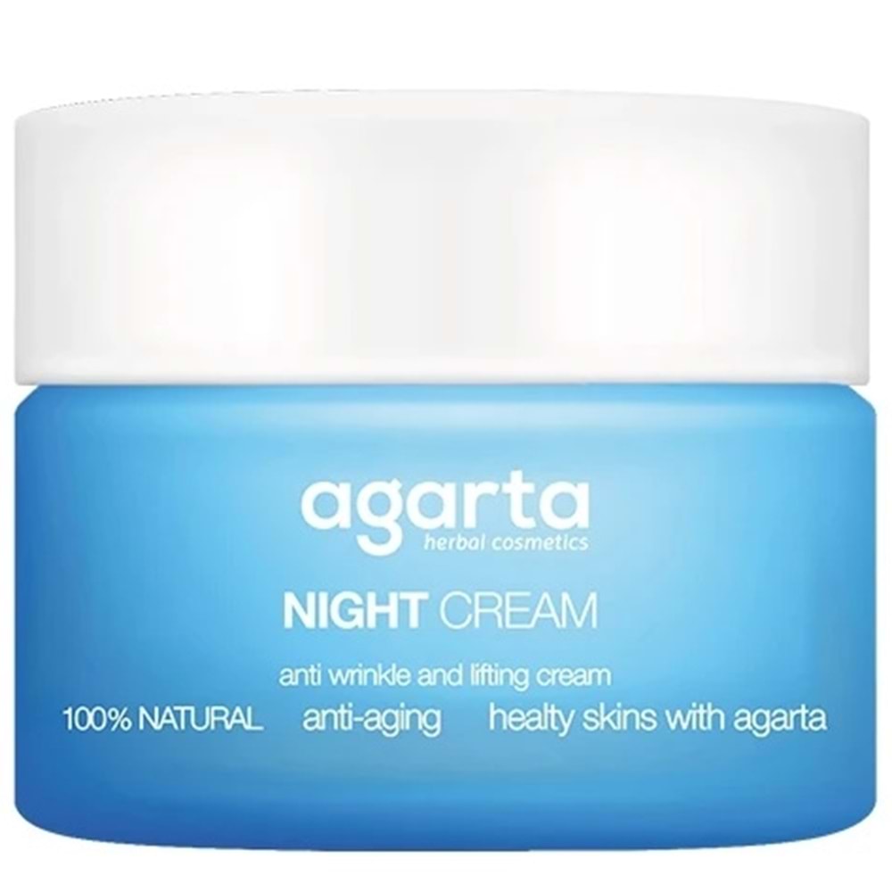 Agarta Doğal Yaşlanma Karşıtı Anti-Age Gece Kremi Su Bazlı 50ML (Kırışıklık/Sıkılaştırıcı) (3Lü Set)