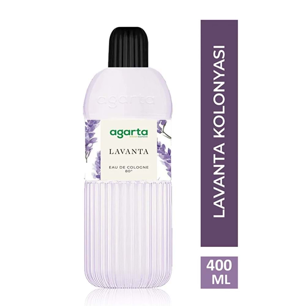 Agarta Kolonya 400 ML Lavanta 80 Derece Pet Şişe (2 Li Set)