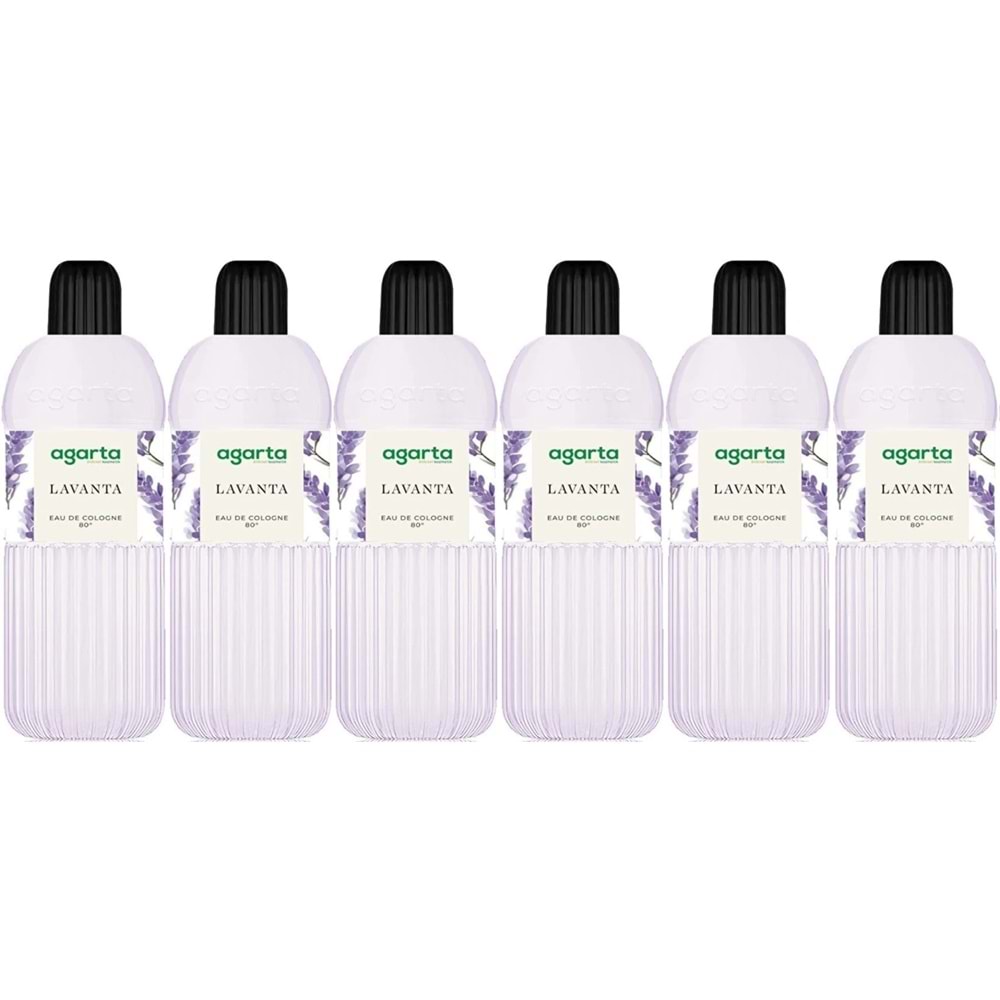 Agarta Kolonya 400 ML Lavanta 80 Derece Pet Şişe (6 Lı Set)