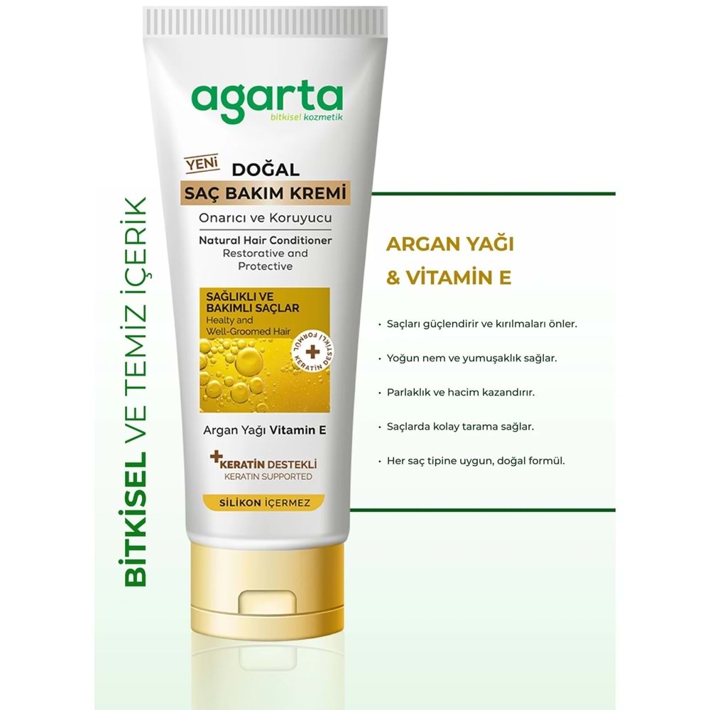 Agarta Doğal Güçlü Bakım Saç Güzelleştirici Krem 250 ML (2 Li Set)