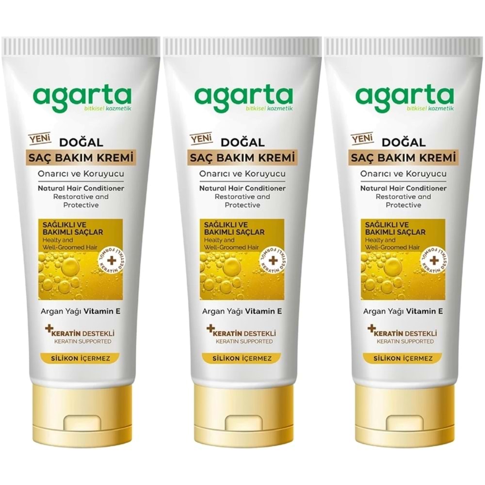 Agarta Doğal Güçlü Bakım Saç Güzelleştirici Krem 250 ML (3 Lü Set)