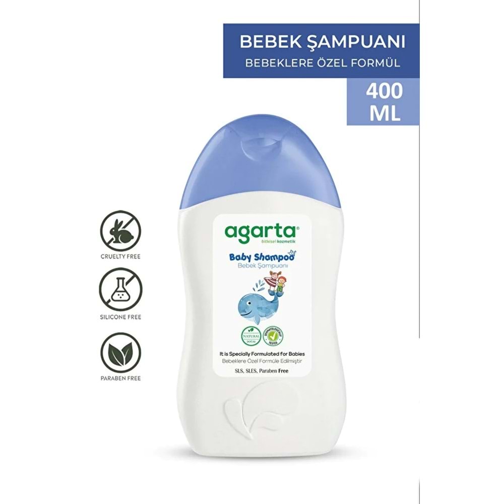 Agarta Doğal Erkek Bebek Çocuk Şampuanı Saç ve Vücut 400 ML (4 Lü Set)