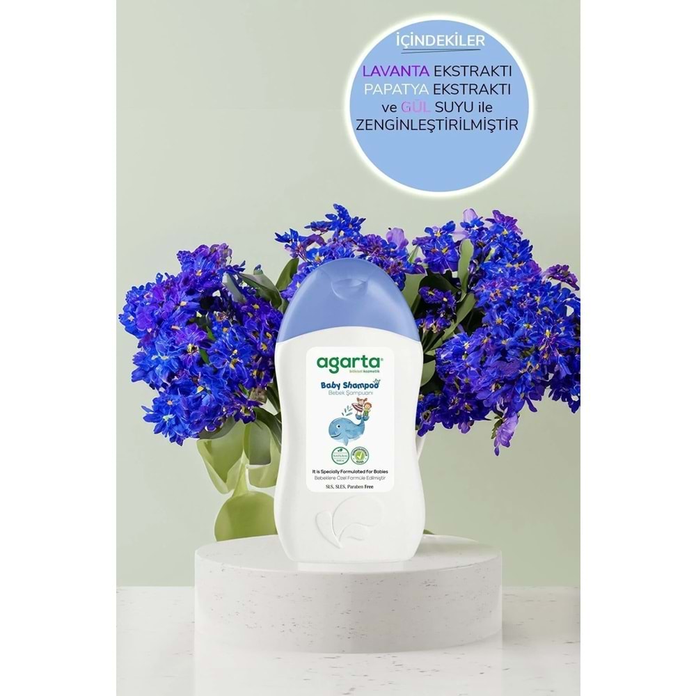 Agarta Doğal Erkek Bebek Çocuk Şampuanı Saç ve Vücut 400 ML (4 Lü Set)