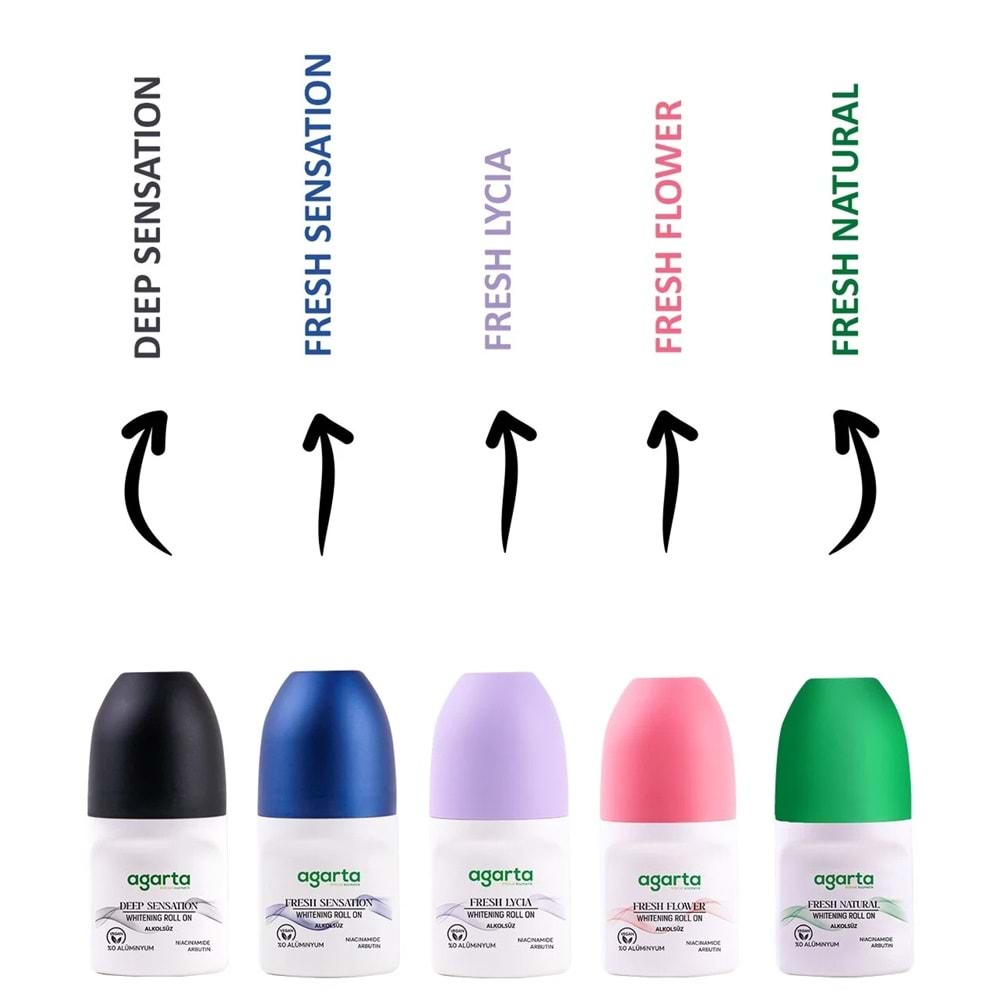 Agarta Roll-On Unisex 50 ML Parfümsüz Natural (24 Saat Etkili Ter Kokusu Önleyici) (3 Lü Set)