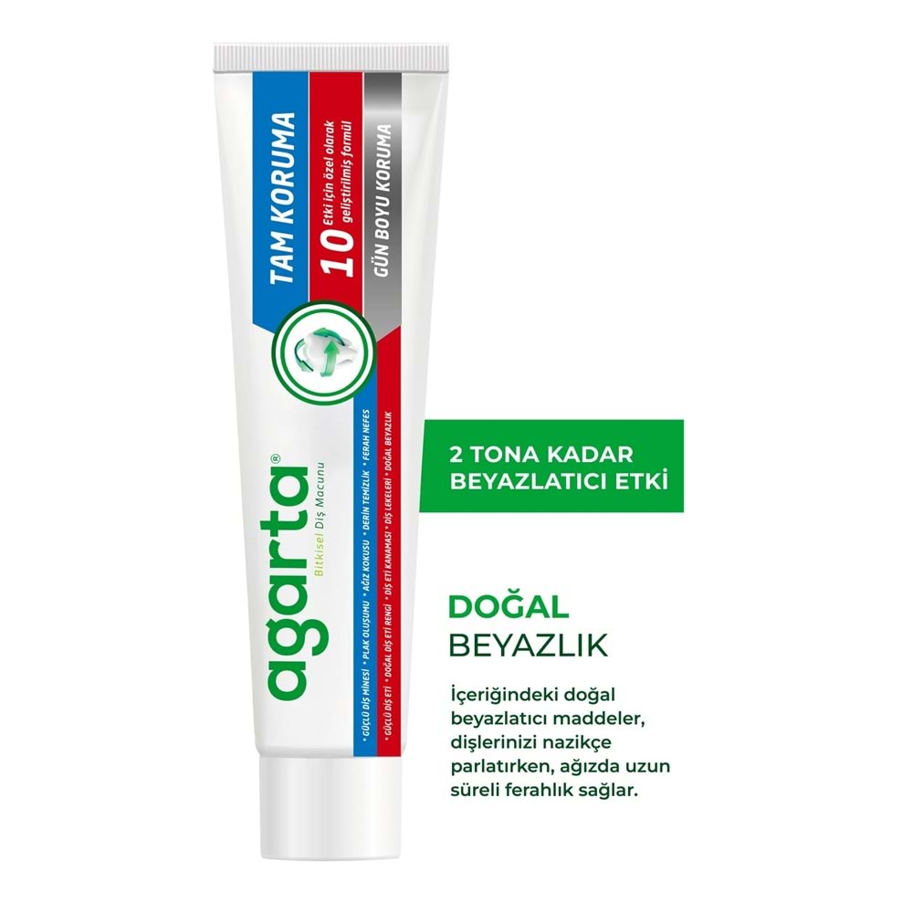 Agarta Doğal Tam koruma Diş Macunu 75 ML Gün Boyu Koruma (2 Li Set)