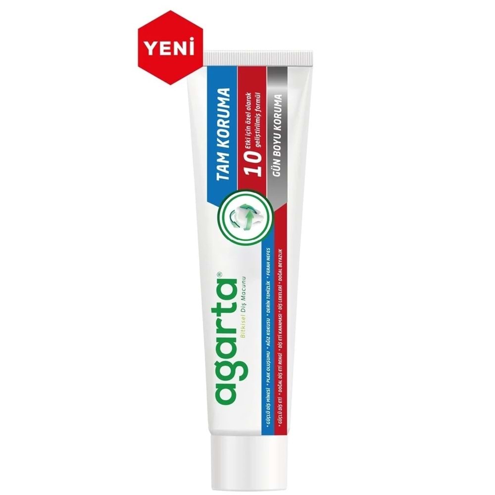 Agarta Doğal Tam koruma Diş Macunu 75 ML Gün Boyu Koruma (4 Lü Set)