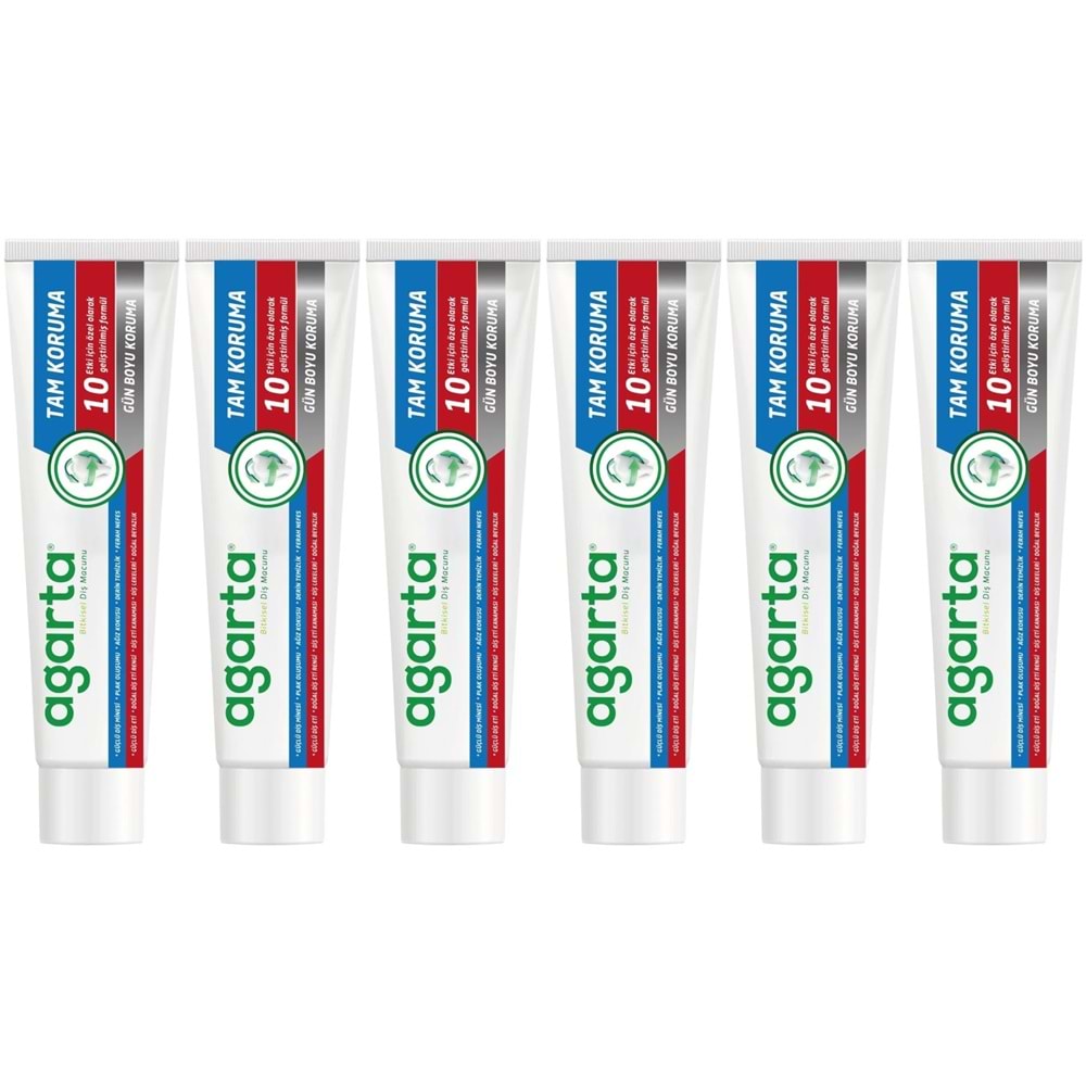 Agarta Doğal Tam koruma Diş Macunu 75 ML Gün Boyu Koruma (6 Lı Set)