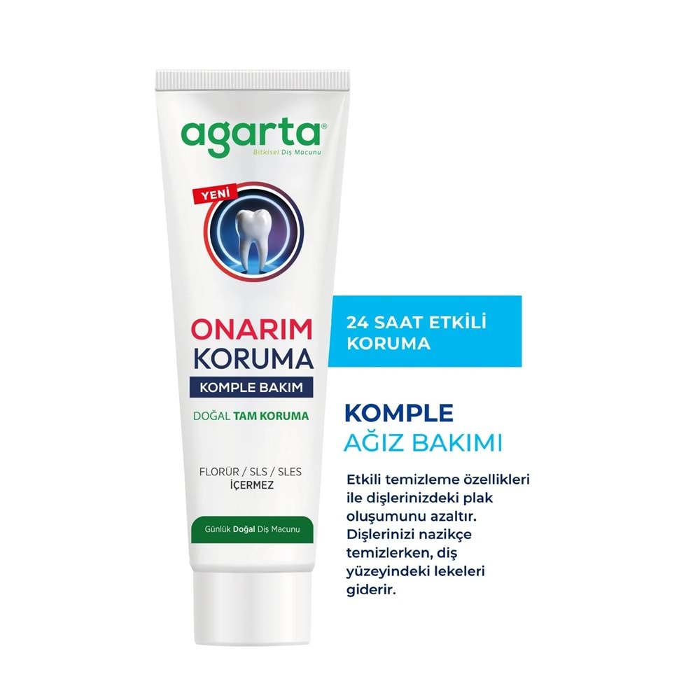 Agarta Doğal Tam koruma Diş Macunu 90 ML Onarım & Koruma (12 Li Set)