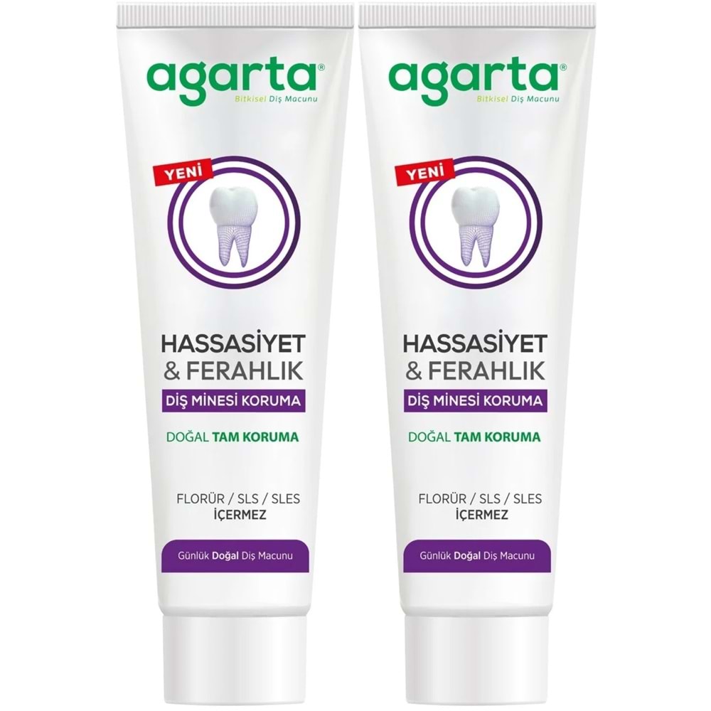 Agarta Doğal Tam koruma Diş Macunu 90 ML Hassasiyet & Ferahlık (2 Li Set)