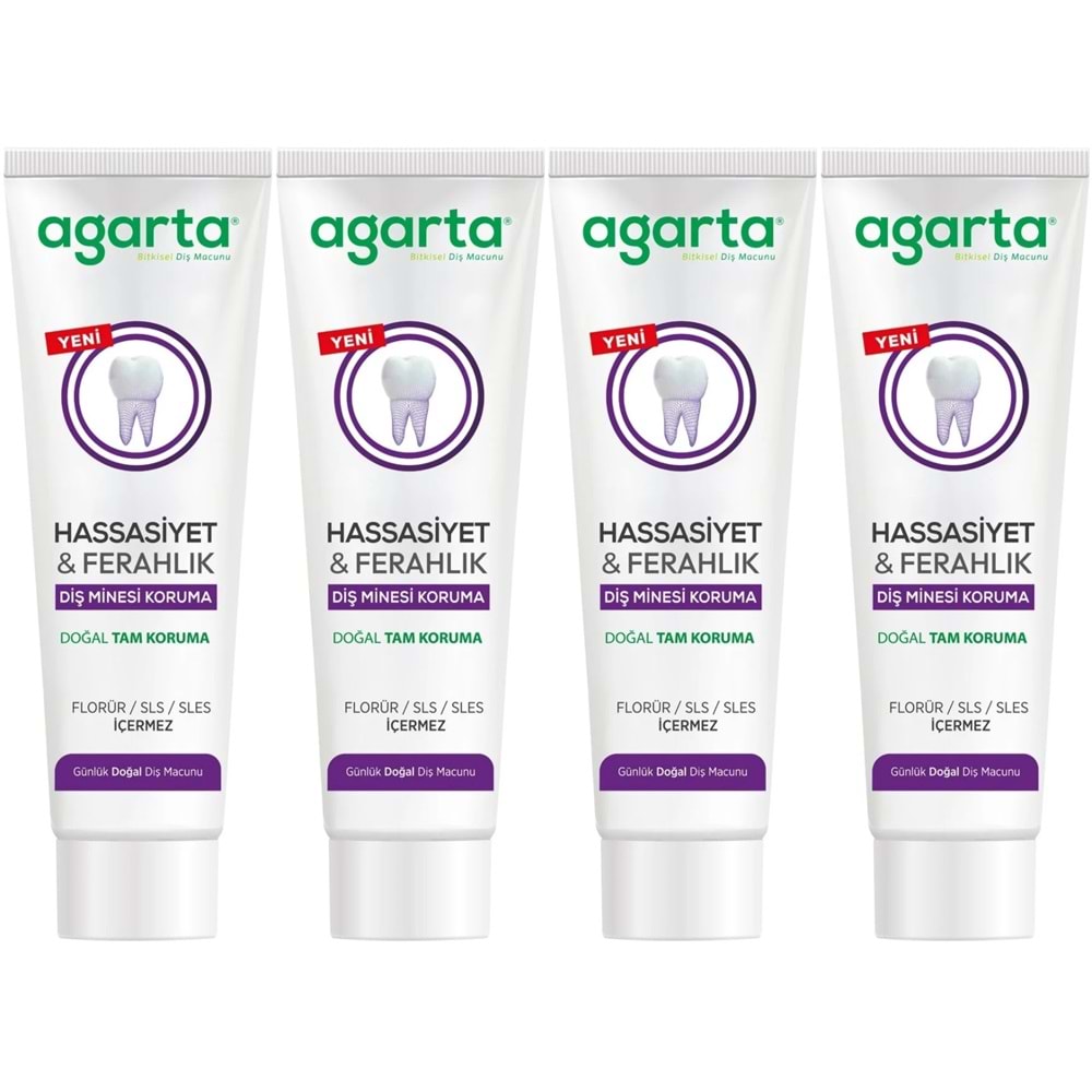 Agarta Doğal Tam koruma Diş Macunu 90 ML Hassasiyet & Ferahlık (4 Lü Set)