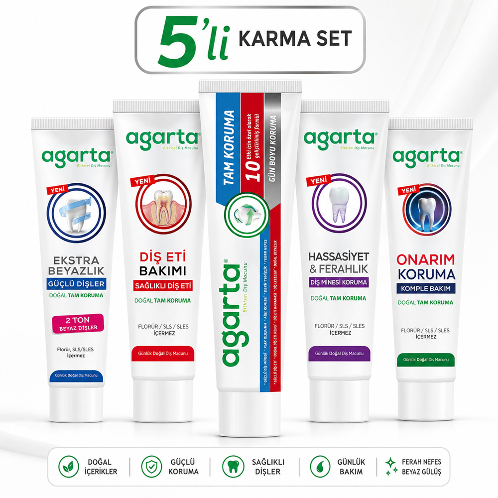 Agarta Doğal Tam koruma Diş Macunu (Karma 5 Li Set)