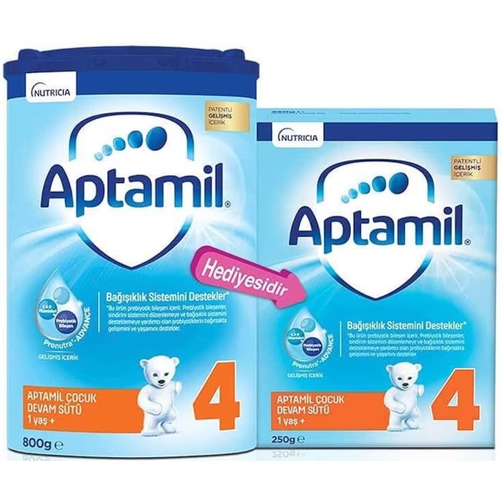 Nutrıcıa Aptamil Pronutra 1050GR (800+250GR) Devam Sütü No:4 (1 Yaş ve Üzeri) Avantaj Pk (2 Li Set)