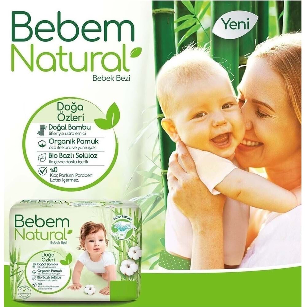 Bebem Bebek Bezi Natural 2 Beden 3-6 KG Mini 272 Adet Avantaj Fırsat Pk