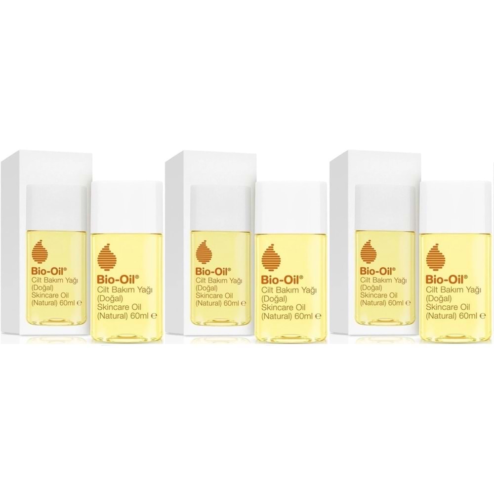 Bio-Oil %100 Natural Çatlak Karşıtı & Leke Karşıtı Nemlendirici Doğal Cilt Bakım Yağı 60ML (3Lü Set)