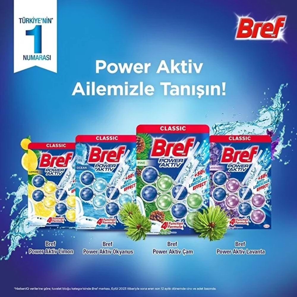 Bref Power Aktiv Klozet Bloğu Okyanus Kokulu (5 Li Set) (5PK*1)