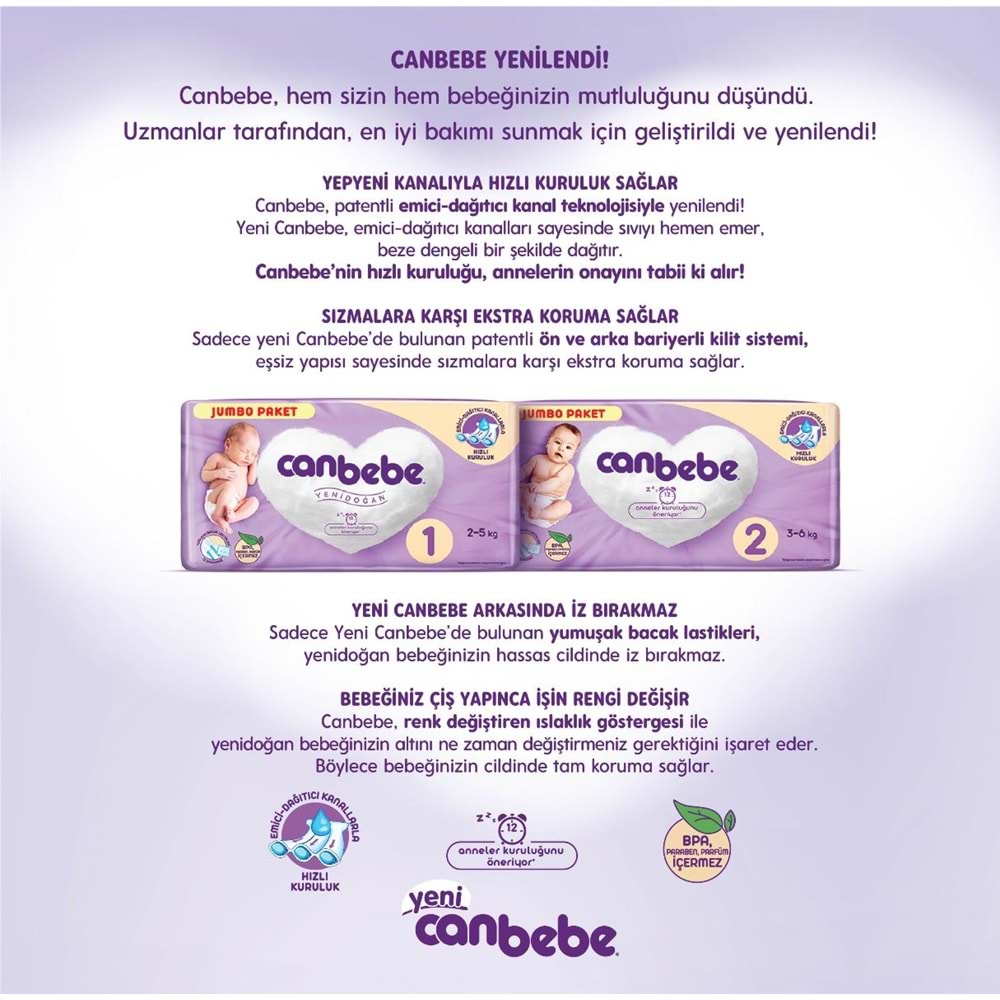 Canbebe Bebek Bezi 6 Beden 15-27 KG Extra Large 128 Adet Avantaj Fırsat Pk