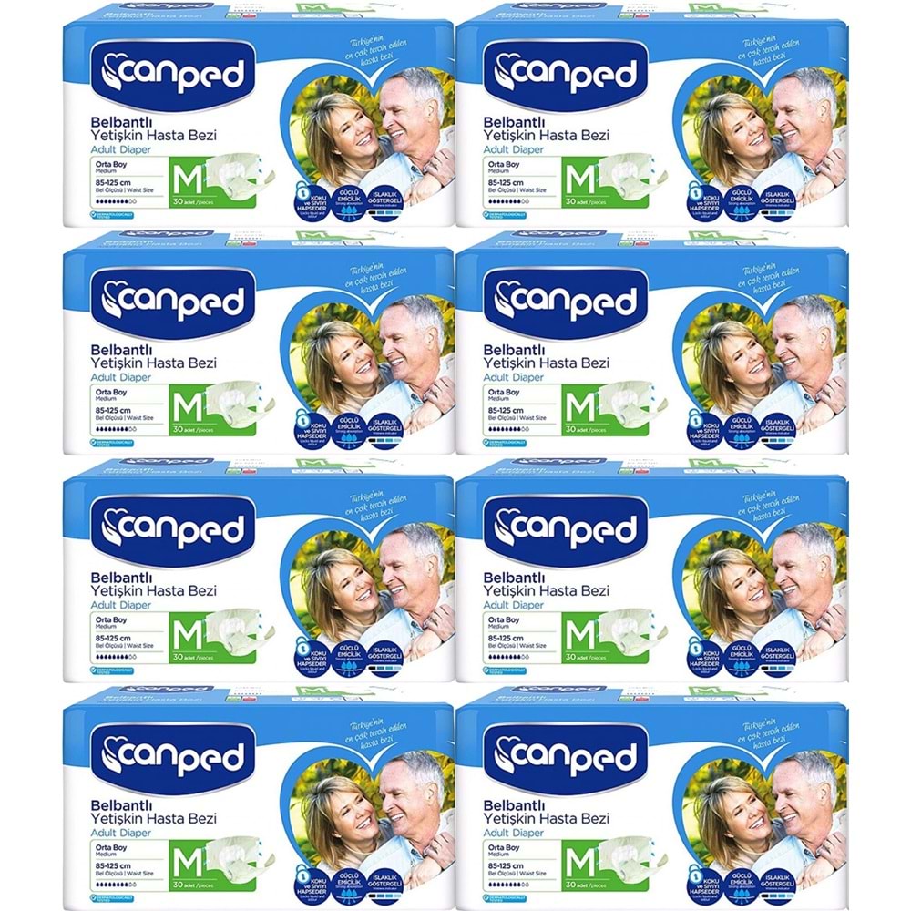 Canped Yetişkin Bezi Bel Bantlı Polietilen M - Orta - Medium 240 Adet