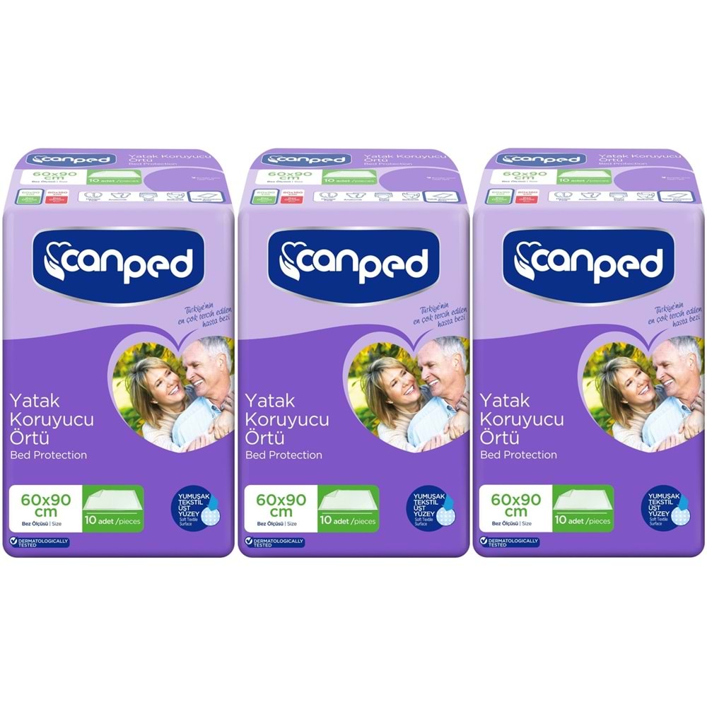 Canped Yetişkin Yatak Koruyucu Örtü 60*90 CM 30 Adet (3PK*10)