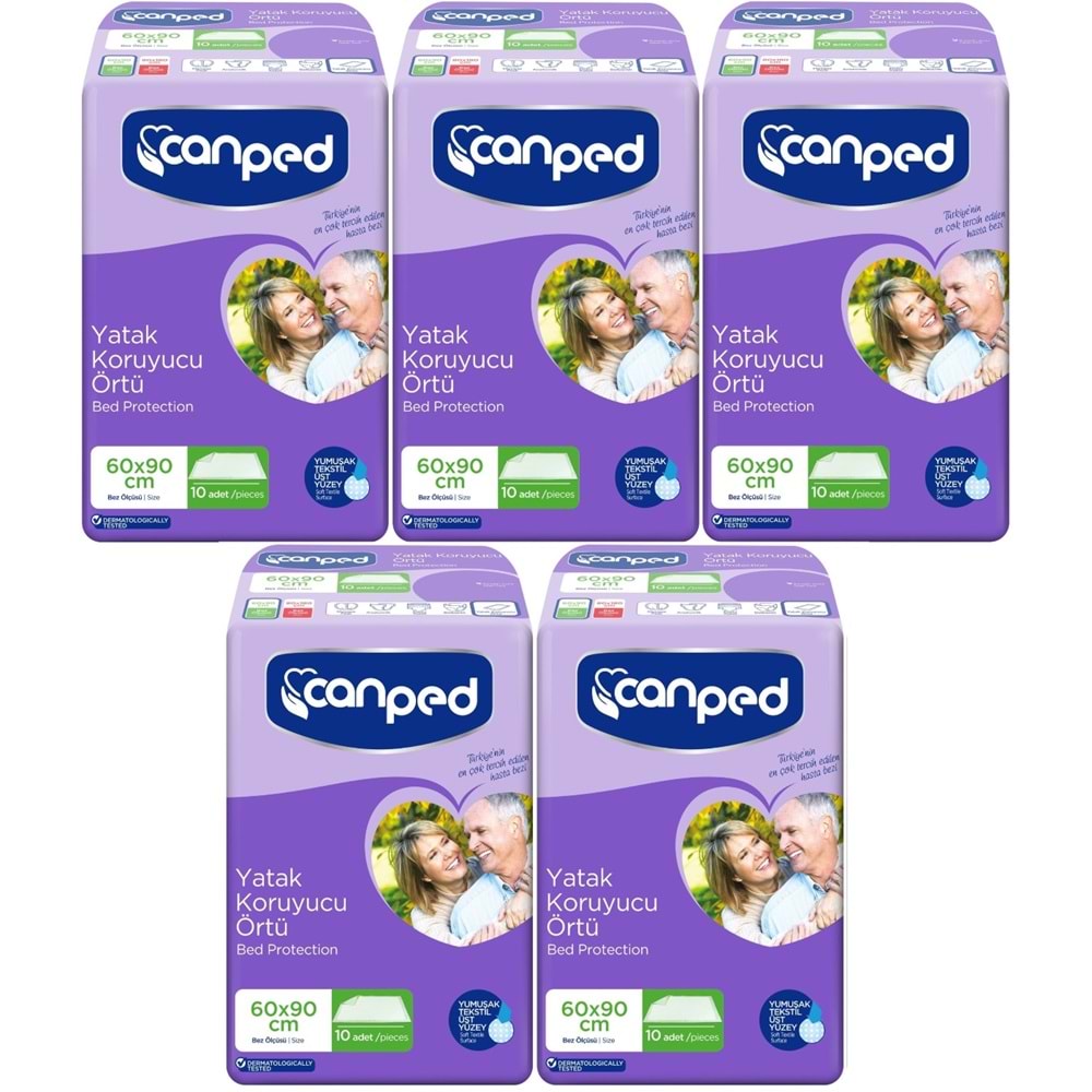 Canped Yetişkin Yatak Koruyucu Örtü 60*90 CM 50 Adet (5PK*10)