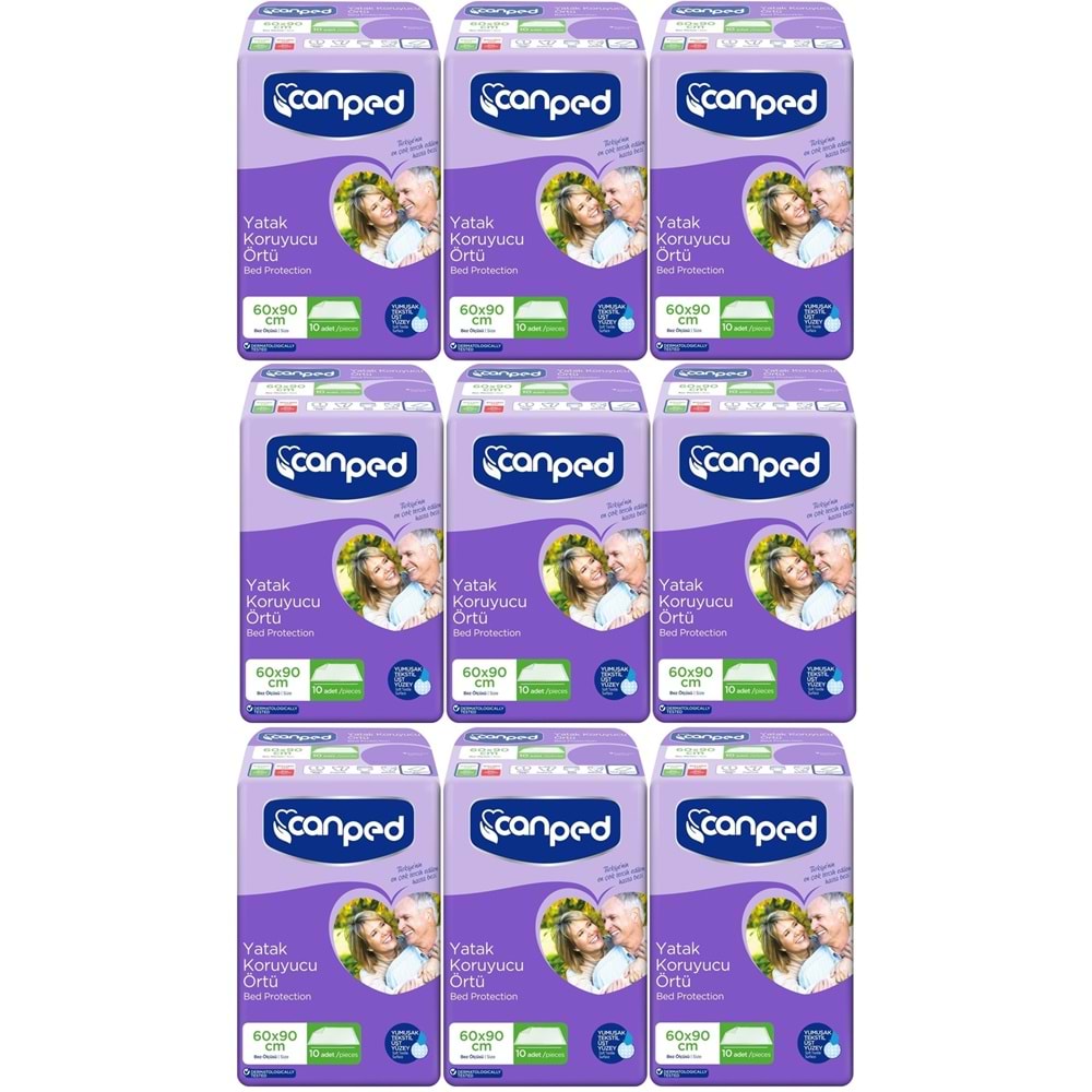 Canped Yetişkin Yatak Koruyucu Örtü 60*90 CM 90 Adet (9PK*10)
