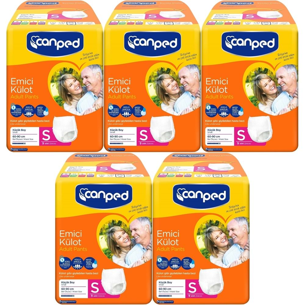 Canped Emici Külot Yetişkin Bezi S-Küçük Small 45 Adet (5PK*9)