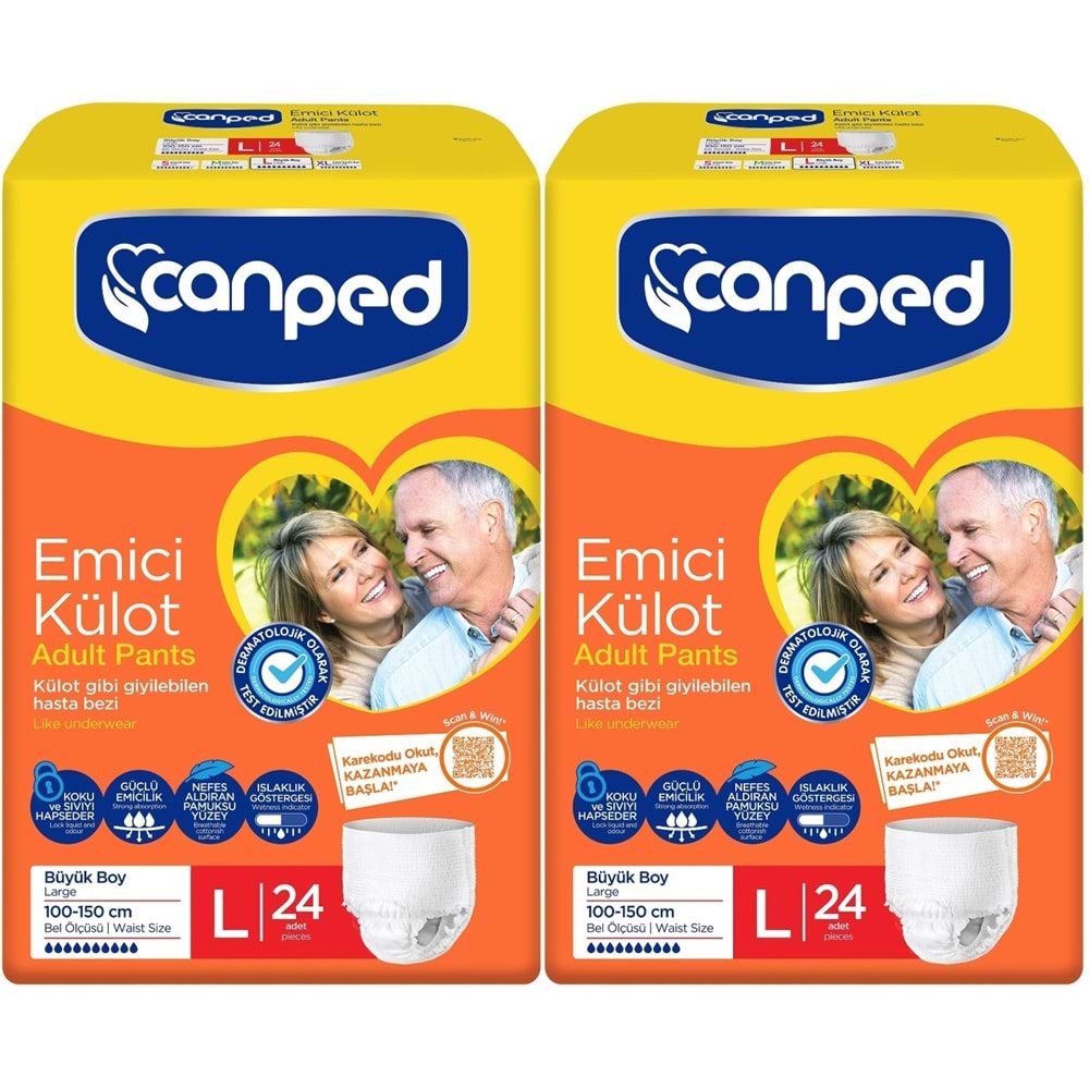Canped Emici Külot Yetişkin Bezi L - Büyük - Large 48 Adet (2PK*24)