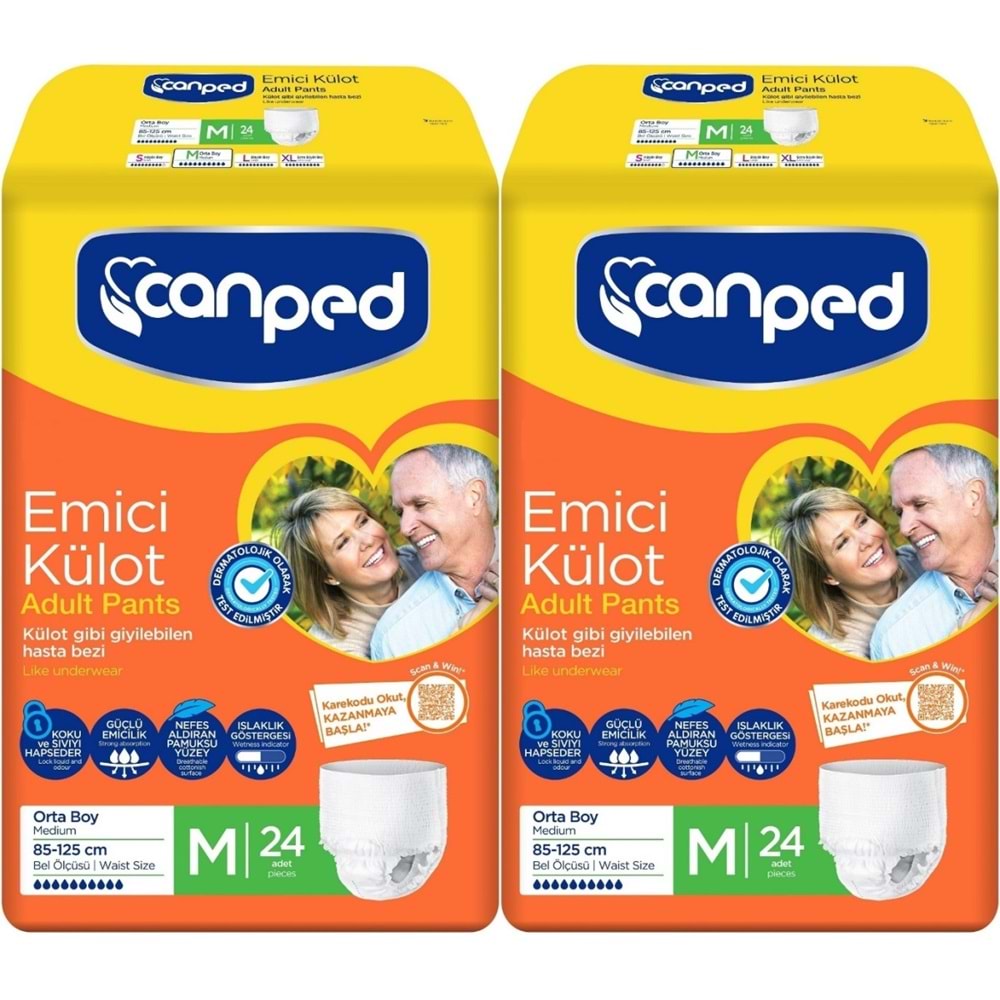 Canped Emici Külot Yetişkin Bezi M - Orta - Medium 48 Adet (2PK*24)