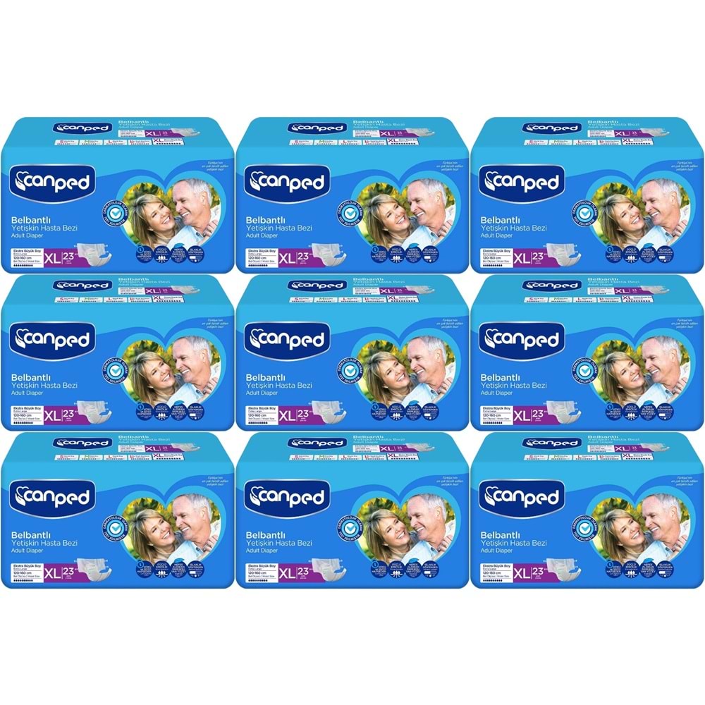 Canped Yetişkin Bezi Bel Bantlı Tekstil Yüzey XL - Ekstra Large - Extra Large 207 Adet