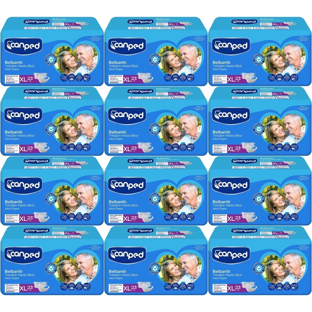 Canped Yetişkin Bezi Bel Bantlı Tekstil Yüzey XL - Ekstra Large - Extra Large 276 Adet