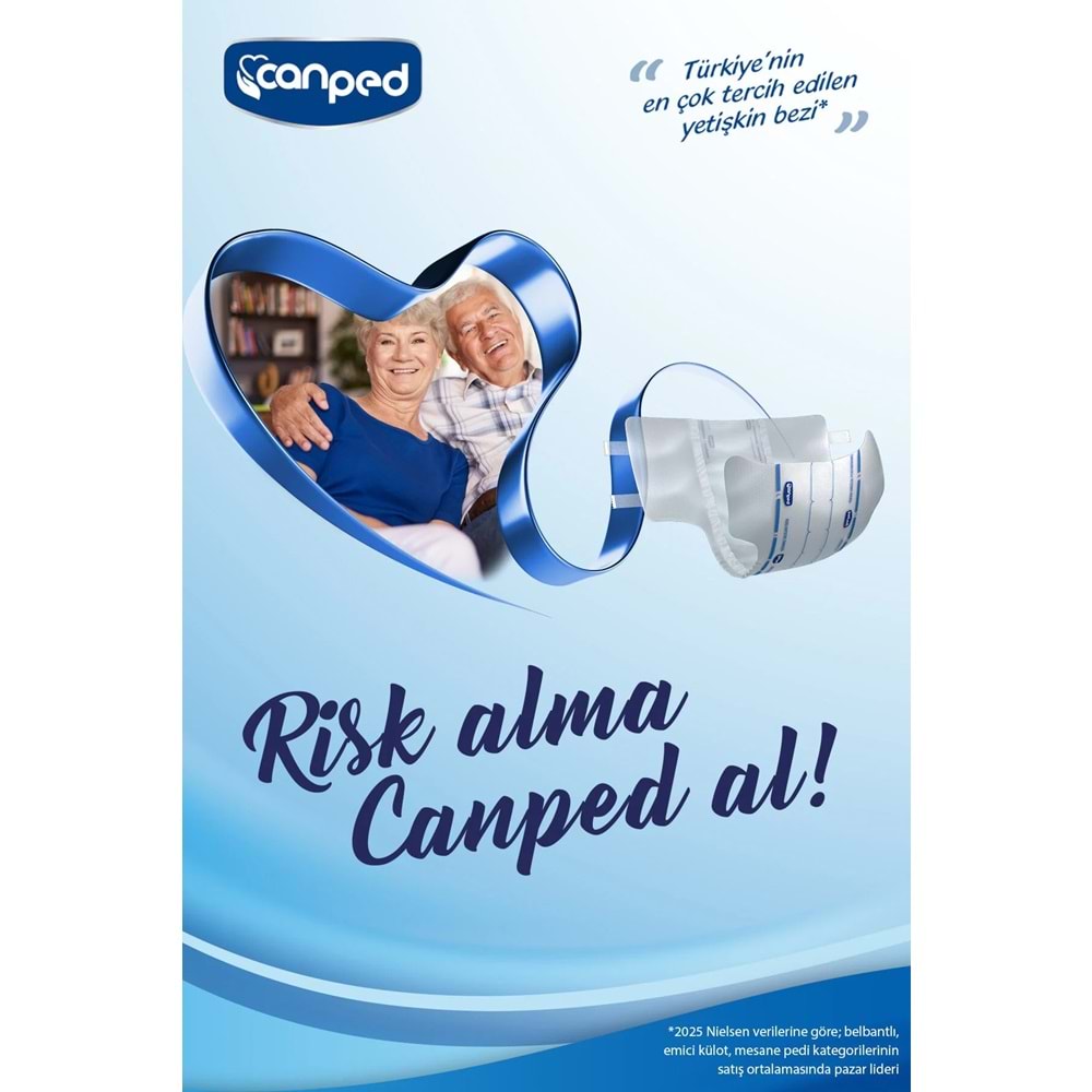 Canped Yetişkin Bezi Bel Bantlı Tekstil Yüzey XL - Ekstra Large - Extra Large 276 Adet