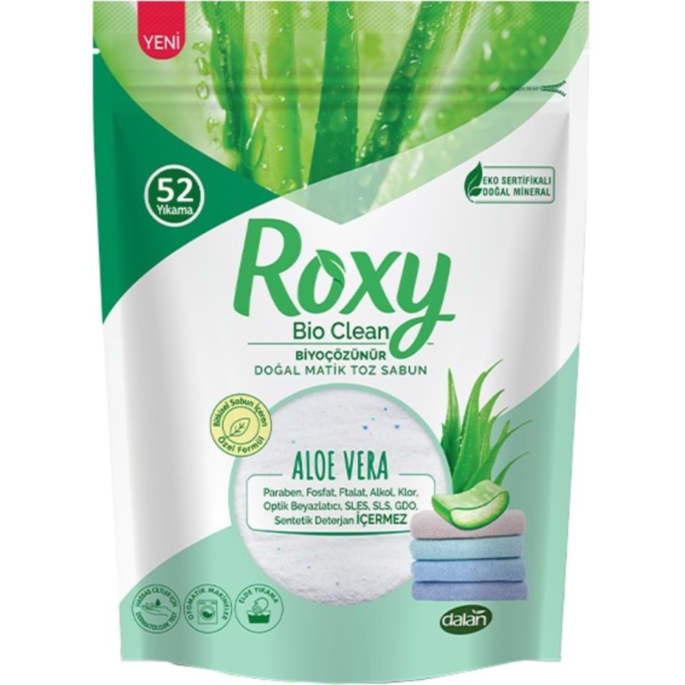 Dalan Roxy Bio Clean Sabun Tozu Karma Set 1.6+1.6KG:3.2KG Bahar Çiçekleri+Aloe Vera (104 Yıkama)