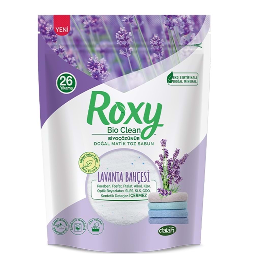 Dalan Roxy Bio Clean Matik Sabun Tozu 800GR Lavanta Bahçesi (4 Lü Set) (104 Yıkama)